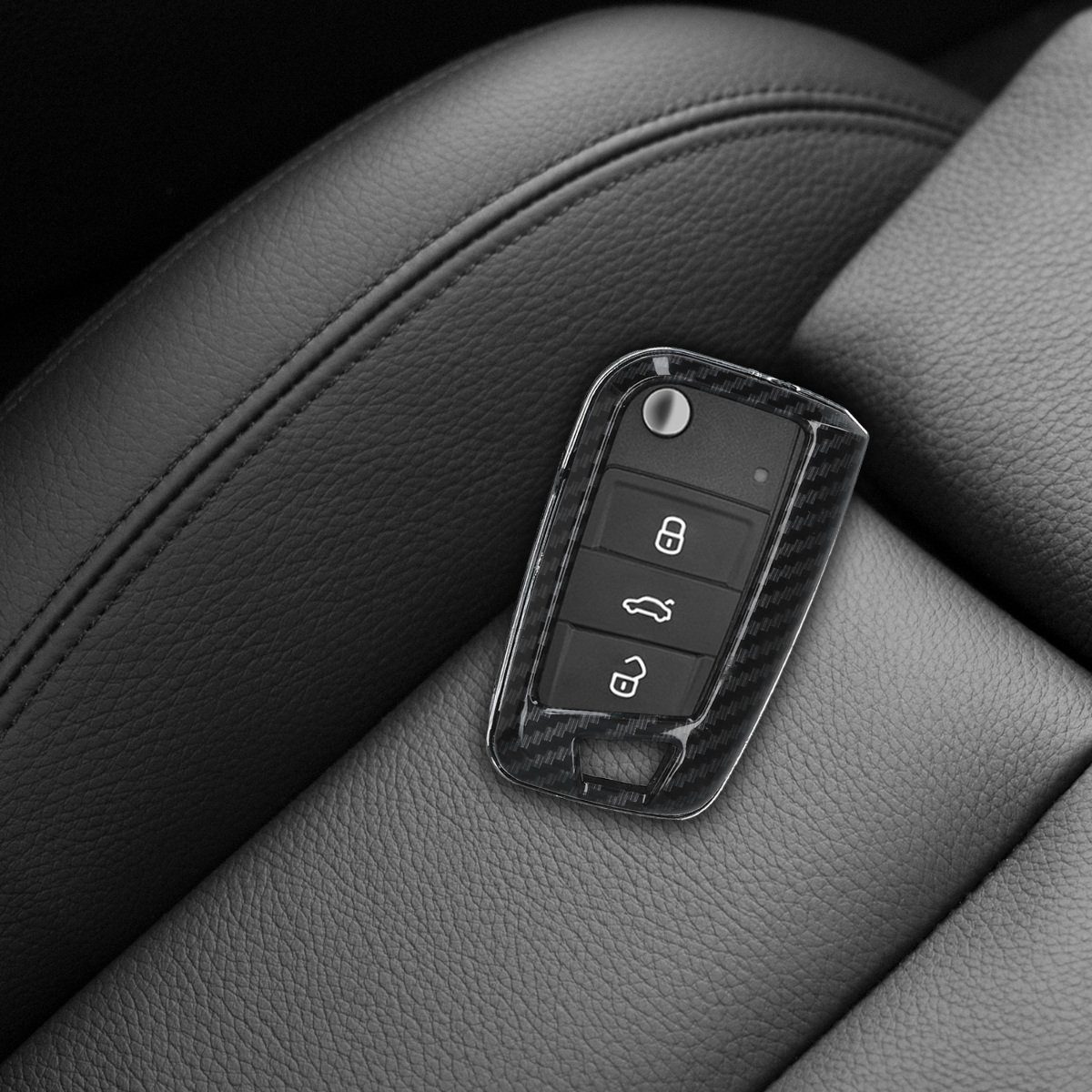 Schutzhülle Schlüsselhülle Autoschlüssel 7 für MK7, Golf Hülle kwmobile VW Schwarz Hardcover Schlüsseltasche