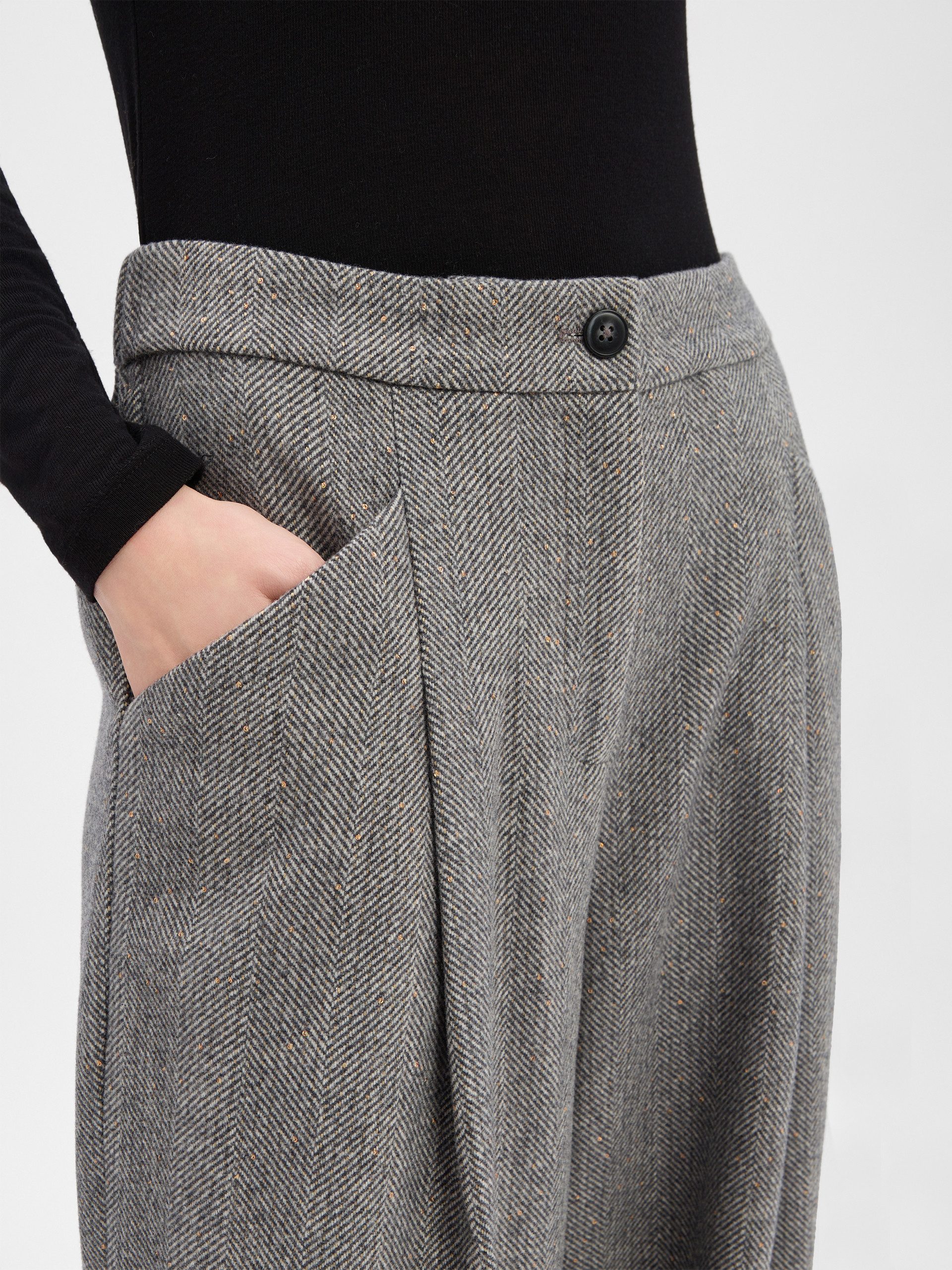 GUIDO MARIA KRETSCHMER Bundfaltenhose Grey Glitter