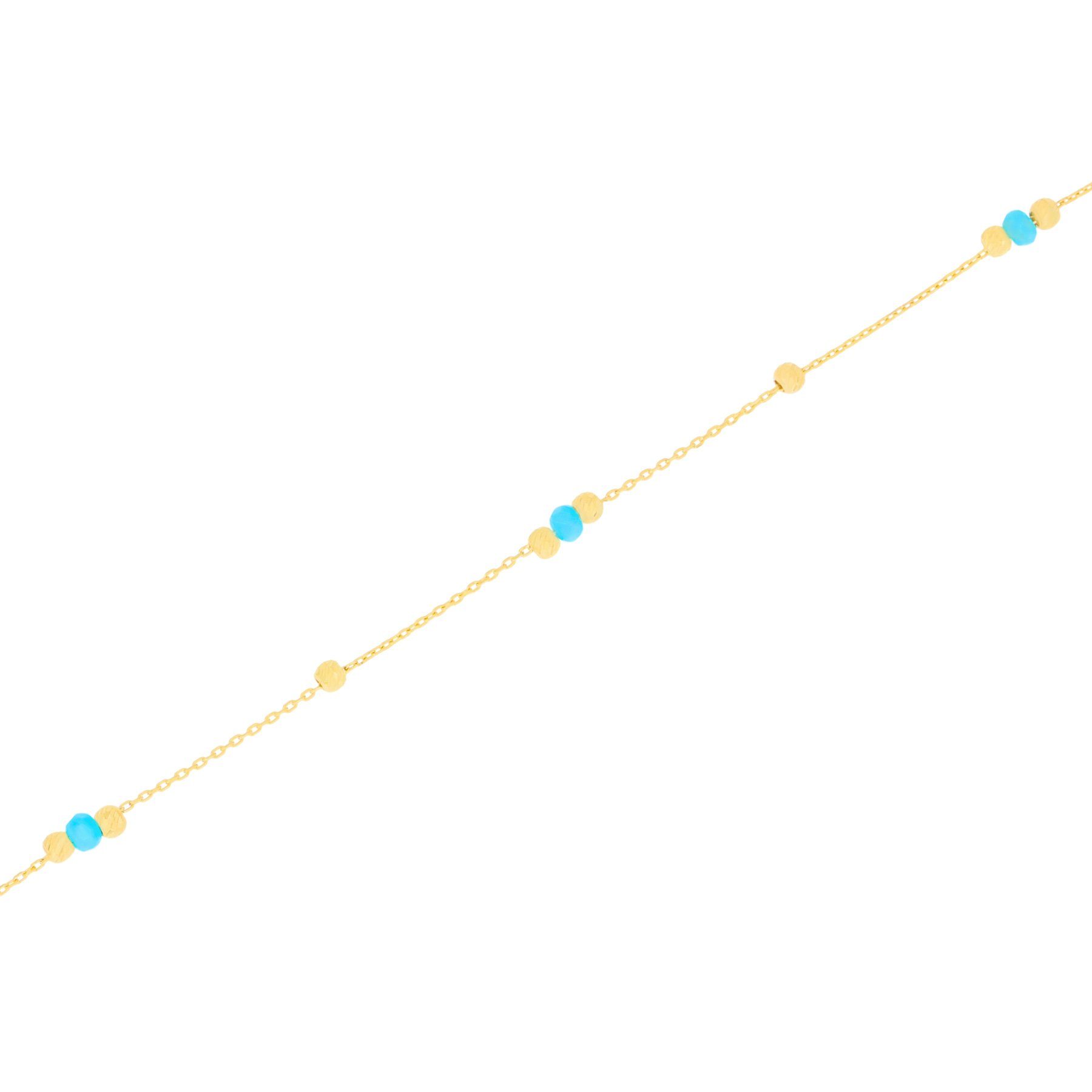 Stella-Jewellery Goldarmband 585er Gold Armband mit Kugeln Türkis Steinen ( günstig online kaufen