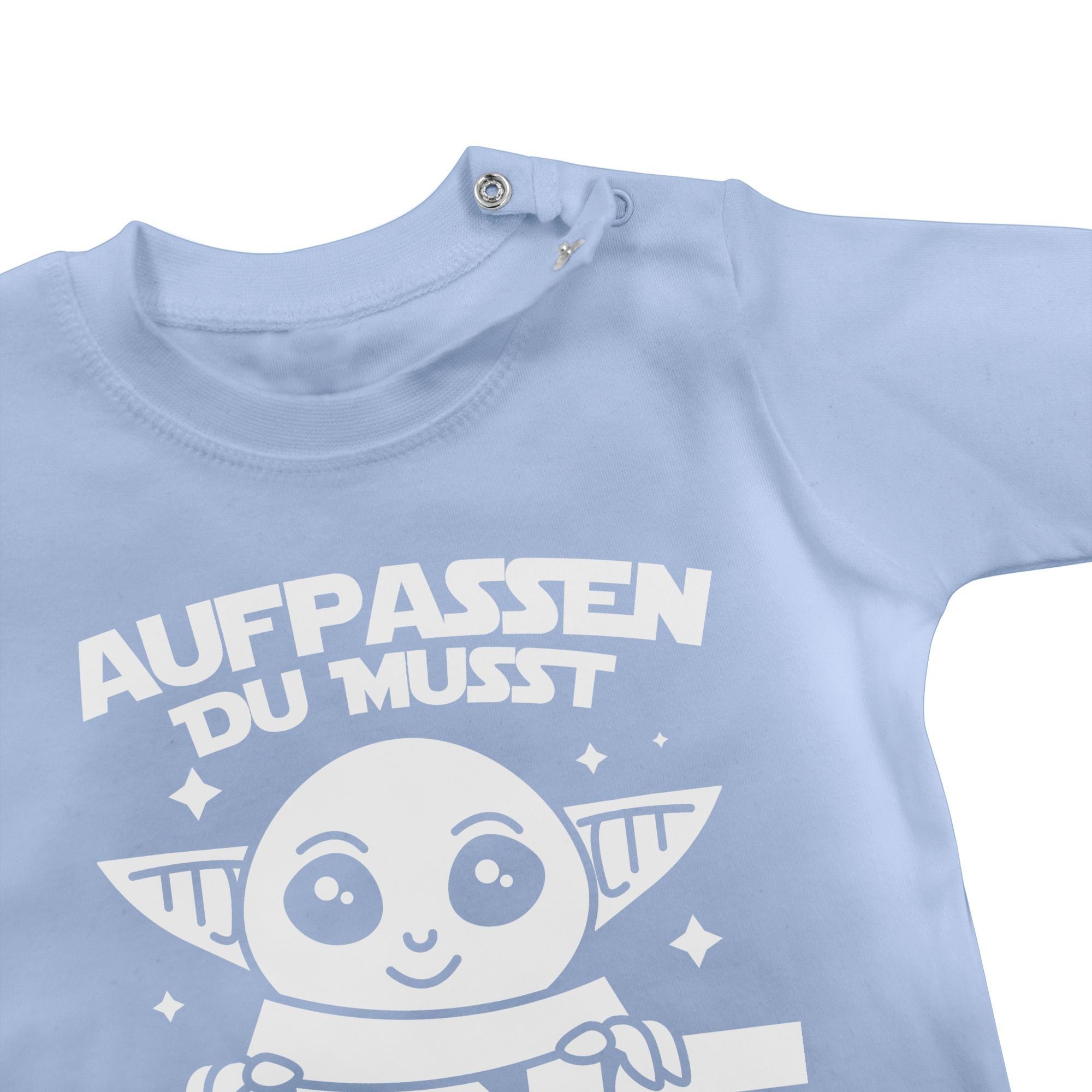 Shirtracer T-Shirt Aufpassen bin musst 3 Geburtstag du Babyblau ich jetzt 1. eins