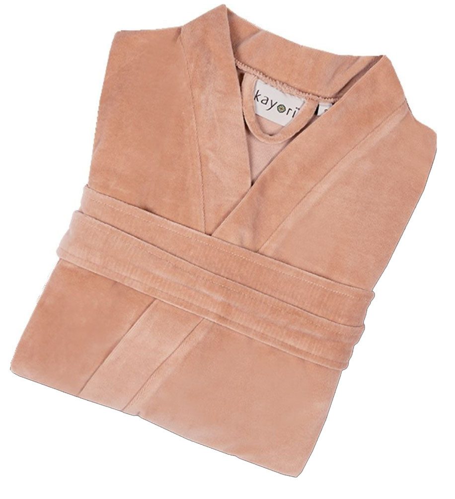 Kayori Unisex-Bademantel Mori, Kurzform, Baumwolle, Gürtel, günstig online kaufen