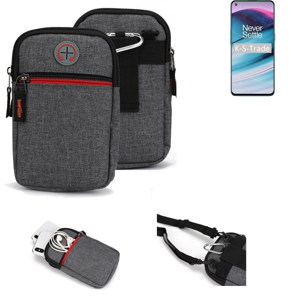 K-S-Trade Handyhülle für OnePlus Nord CE 5G, Holster Gürteltasche Handy Tasche Schutz Hülle grau Zusatzfächer