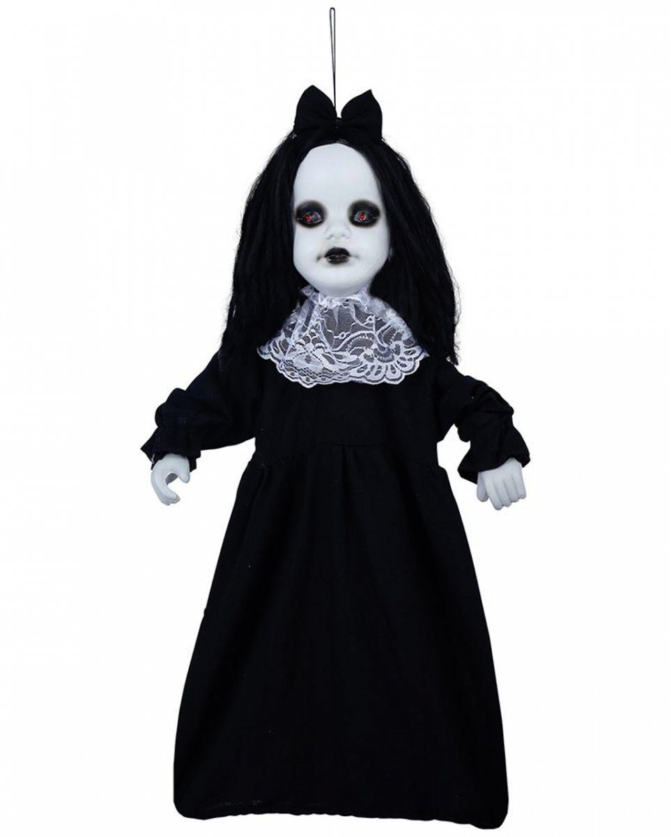 Horror-Shop Dekofigur Schwarze Horror Puppe mit Licht 75cm