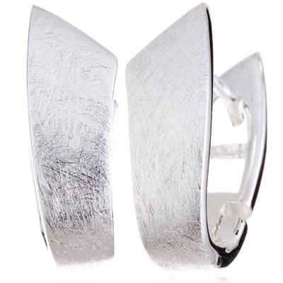 Vinani Paar Creolen, Vinani Klapp-Creolen U-Form gebürstet-glänzend Sterling Silber 925 Ohrringe CDGG