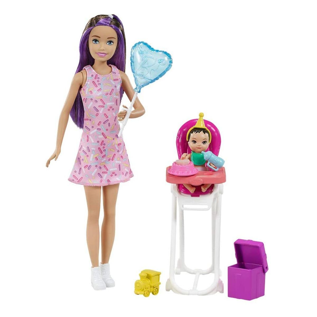 Mattel® Anziehpuppe - - Geburtstagsspielset Farbwechsel Babysitter Puppe, mit Barbie Skipper Mattel GRP40 