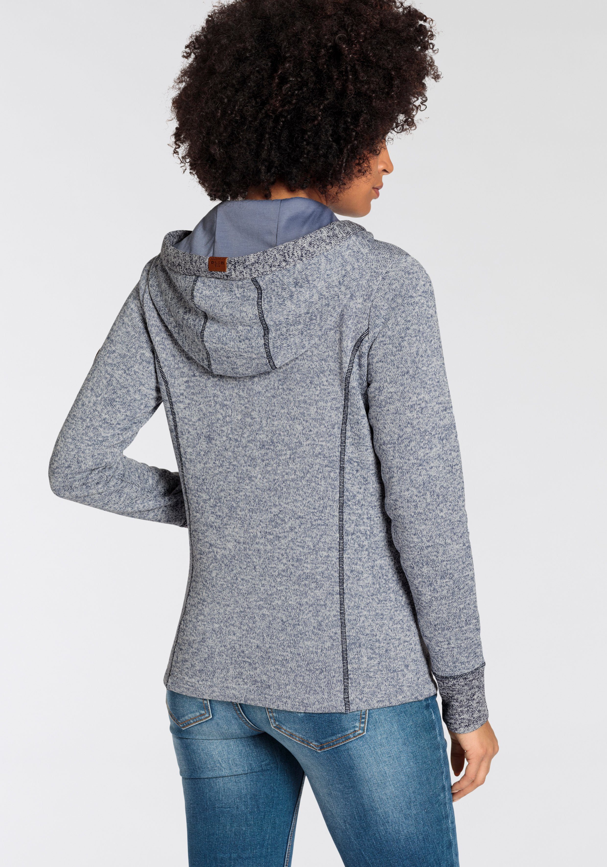 KangaROOS Kapuzensweatjacke aus weichen Fleece im zweifarbigen Design günstig online kaufen