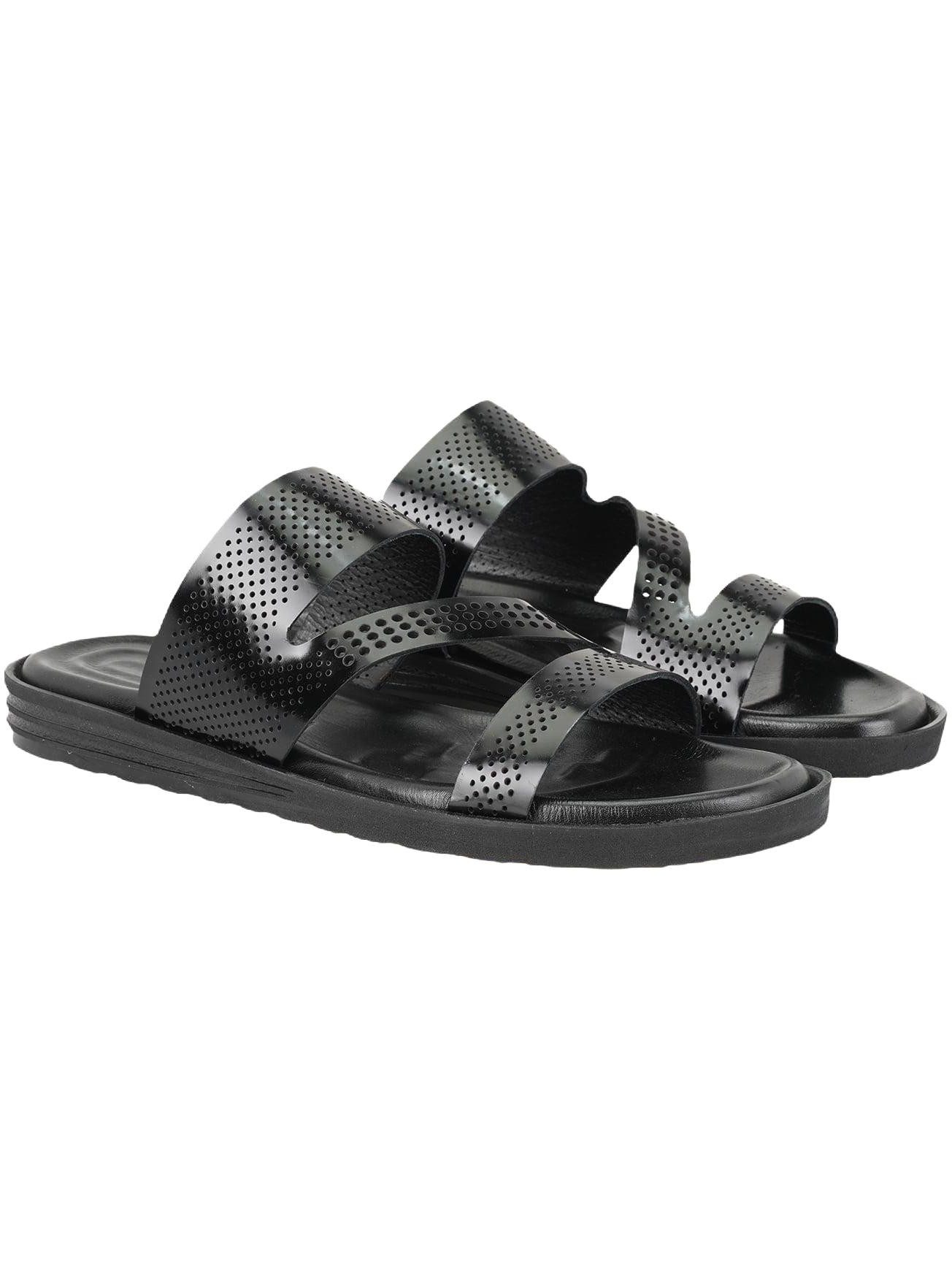 Herren-Ledersandalen – Synthetiksohle, flacher Absatz, atmungsaktiv Badezehentrenner