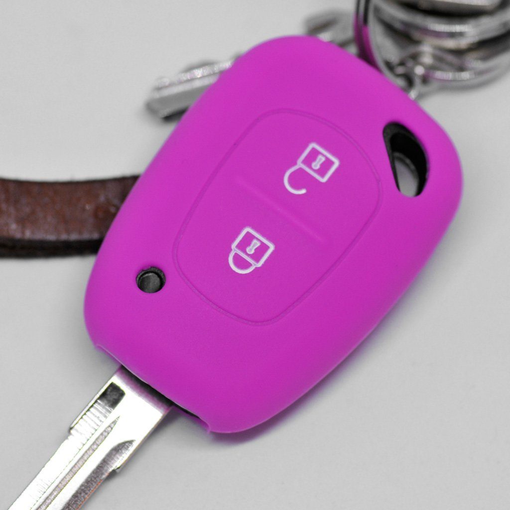 mt-key Schlüsseltasche Autoschlüssel Softcase Silikon Schutzhülle Pink, für Renault Kangoo Trafic Master OPEL Movano Vivaro Nissan Interstar | Schlüsseltaschen