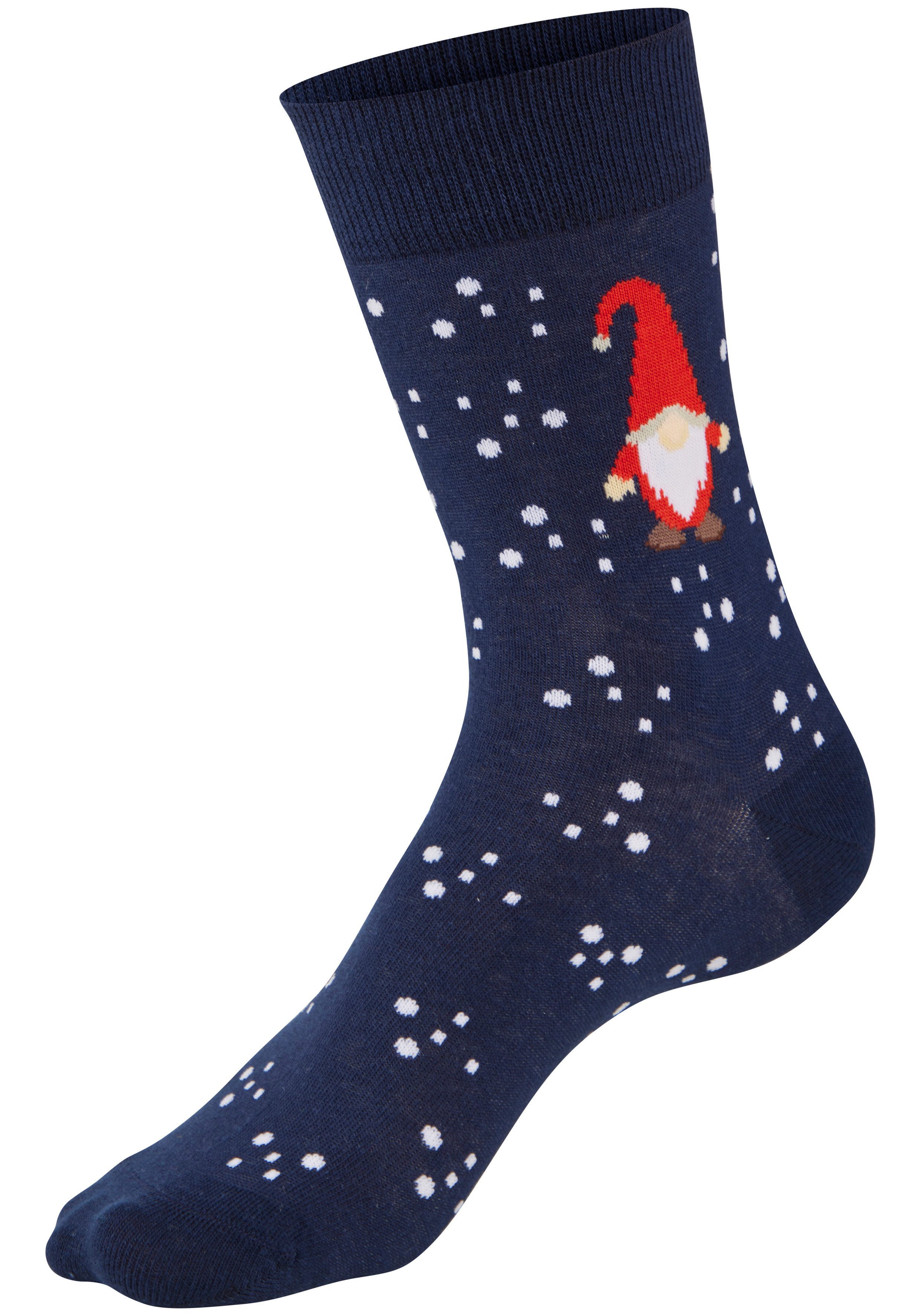 H.I.S Freizeitsocken Damen Weihnachtssocken (Packung, 3-Paar, Gr. 35-38 bis 39-42) mit lustigen Motiven – Bild 5 von 5