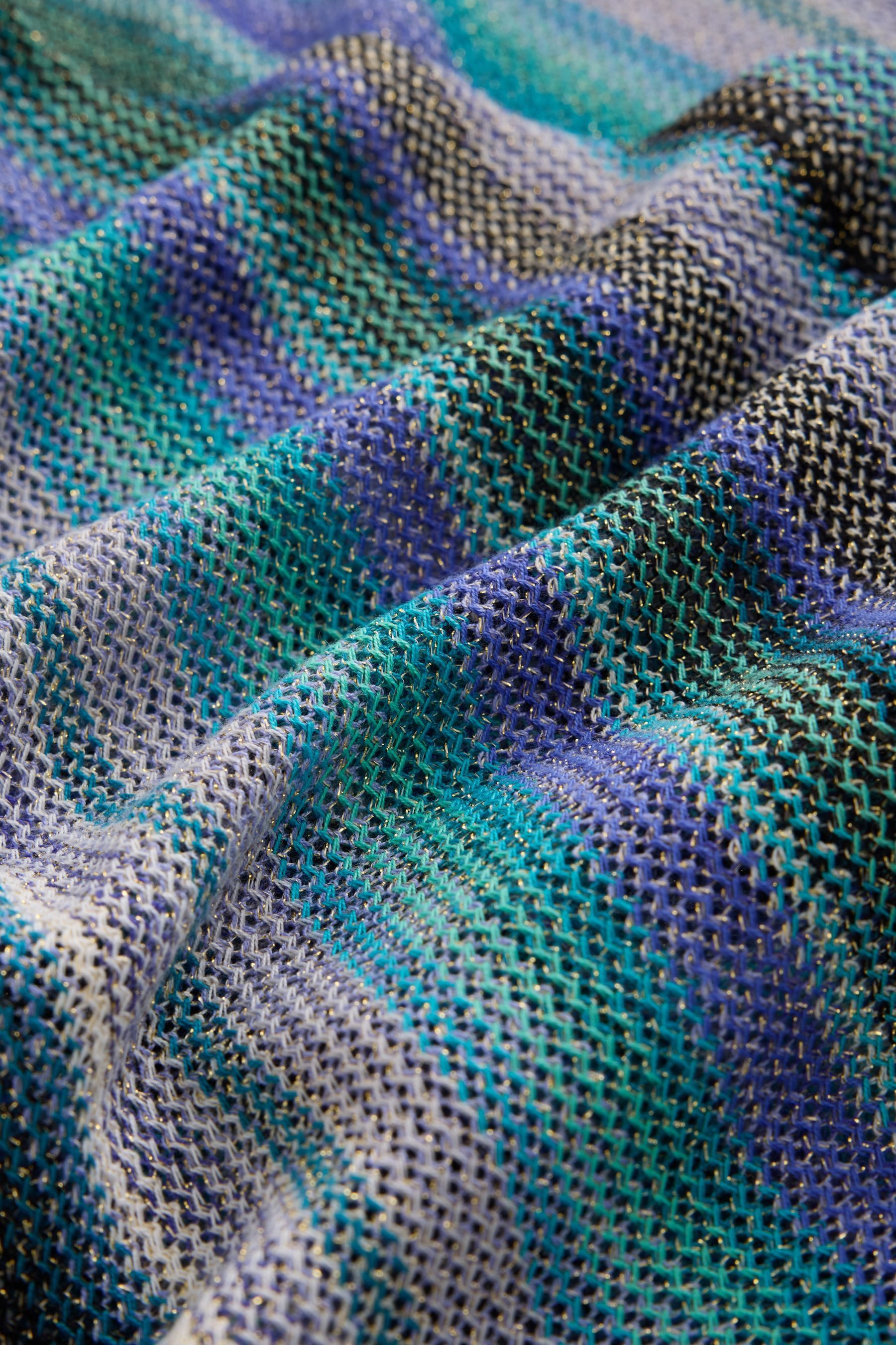 Next Blusenshirt Langärmeliges Wickeltop in Strickoptik mit Glitzer (1-tlg) – Bild 4 von 5