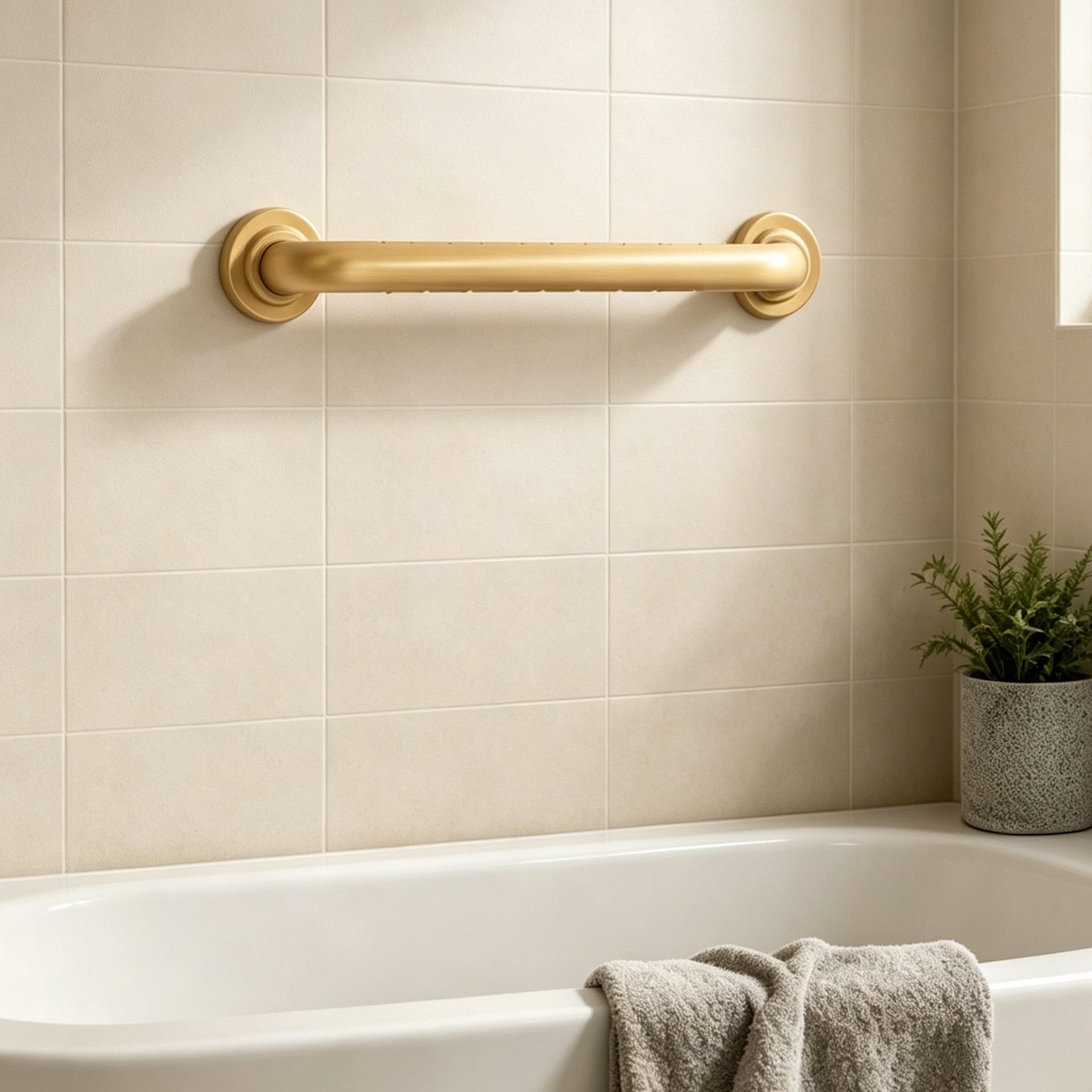 Boromal Haltegriff für dusche toilette badewanne Badewannengriff Duschgriff Edelstahl, belastbar bis 100 kg, Wandbohrungen