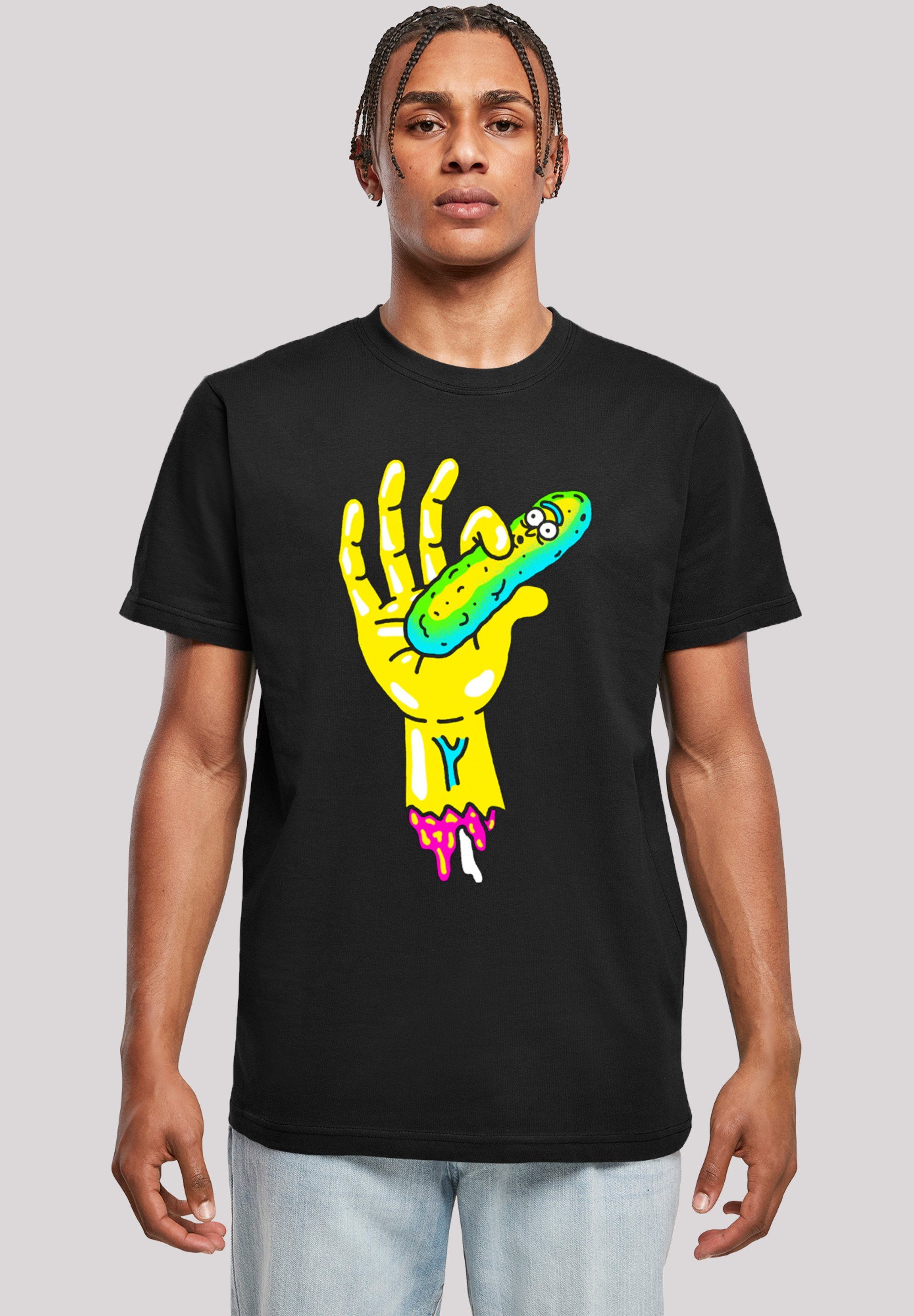 F4NT4STIC T-Shirt Rick and Morty Pickle Hand Print schwarz