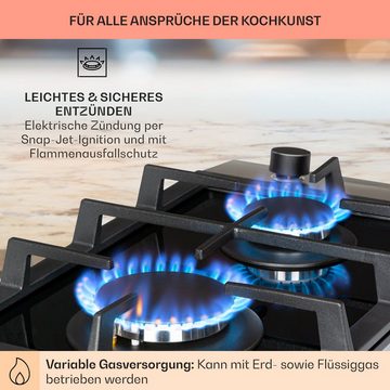 Klarstein Gas-Kochfeld CP11-Alchemist-D CP11-Alchemist-D, Einbau Gas Kochfeld Gasherd 2 Platten Kochplatte Einbaukochfeld