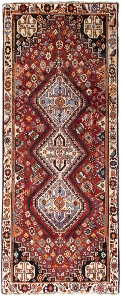 Orientteppich Shiraz 105x261 Handgeknüpfter Orientteppich / Perserteppich Läufer, Nain Trading, rechteckig, Höhe: 10 mm