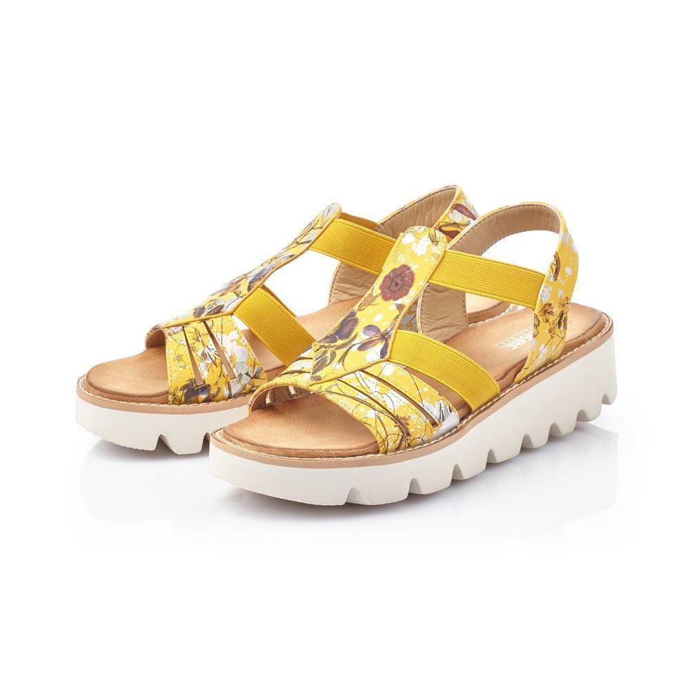 Rieker Rieker Damen Sandalette V7371-91 yellow-multi Sandale