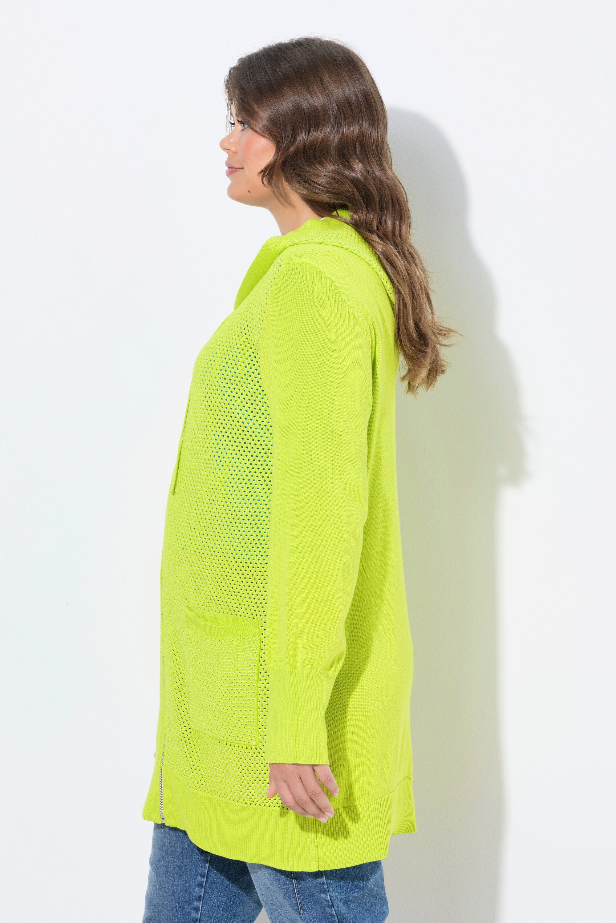 Laurasøn Strickjacke Strickjacke mit Reißverschluss Kapuze Langarm