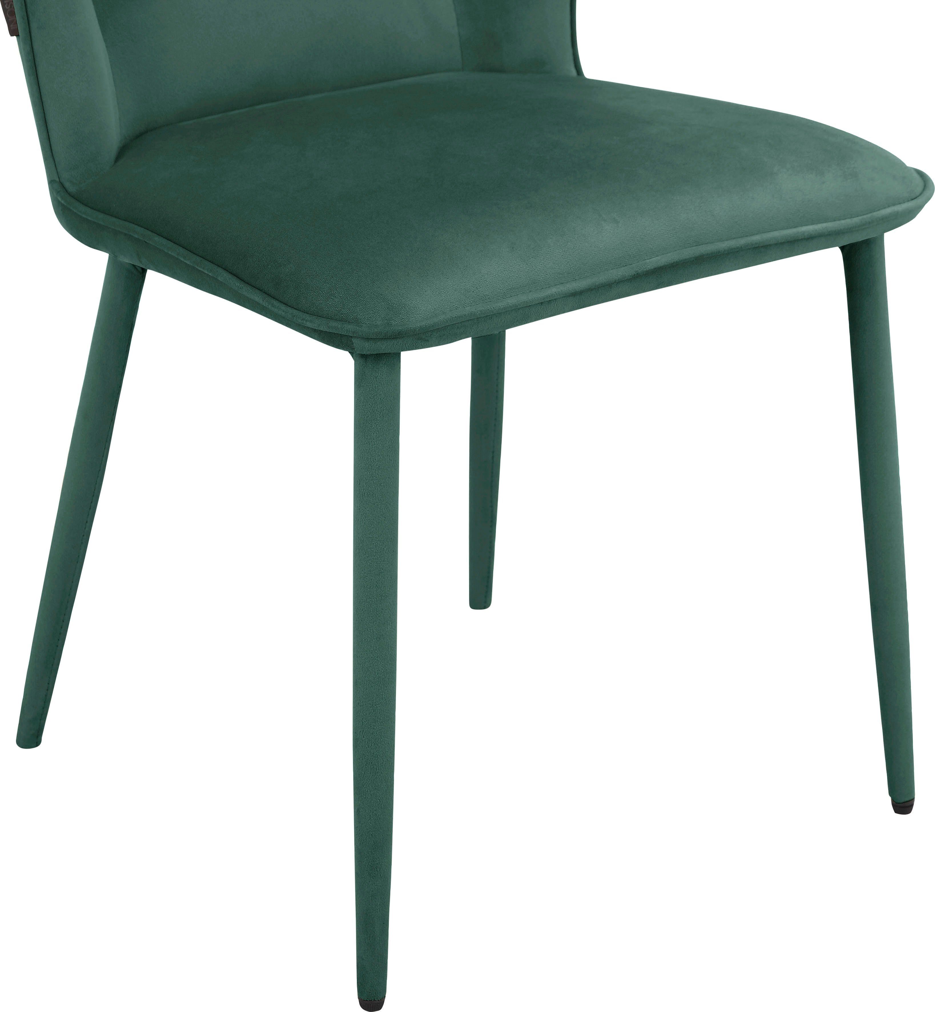 Esszimmerstuhl Sitz gepolstert, Velourstoff, St), (2 Rücken dunkelgrün und Sitzhöhe Koa INOSIGN 49 in cm mit