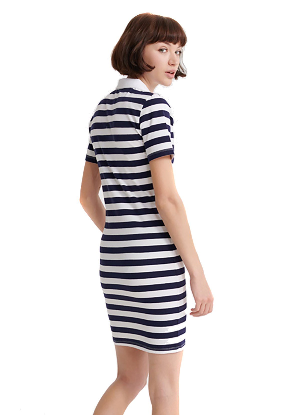 Superdry Sommerkleid Superdry Kleid Damen TILLY Navy Stripe BODYCON DRESS RUGBY
