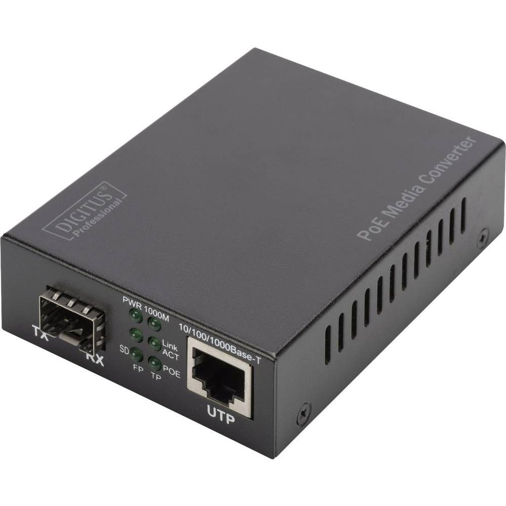 Digitus PoE at MediaSFP 10/100/1000Base-T to SFP Open Slot, Incl DN-82140 Medienkonverter