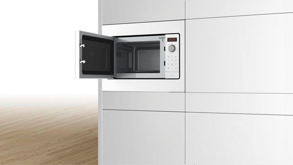 BOSCH Einbau-Mikrowelle BFL523MW3, Mikrowelle, 20 l, 50 cm breit - 30 Sekunden maximale Leistung durch QuickStart Funktion