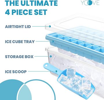 YOOVE Eiswürfelbehälter Eiswürfelbehälter mit Deckel und Behälter für Cocktails und Whisky