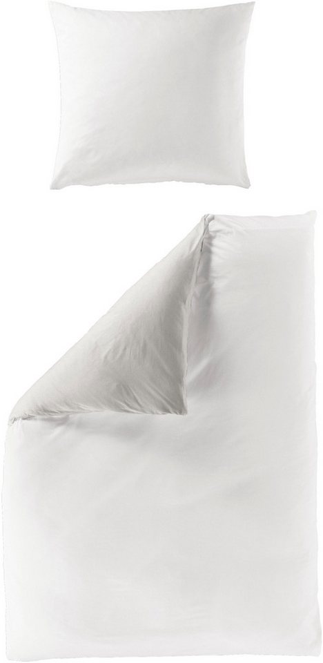 BIERBAUM Wendebettwäsche Modern Uni in Gr. 135x200 oder 155x220 cm, Renforcé, 2 teilig, Modernes Unidesign: Schlichte, elegante Optik für jedes Schlafzimmer