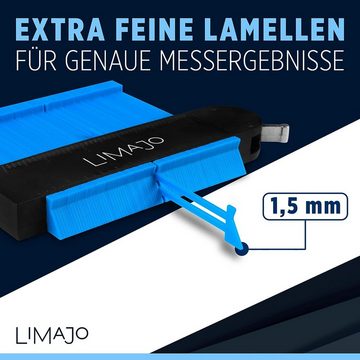 SO-TECH® Konturenlehre 25cm und 12cm, Messbereich max. 13cm, Lamellenbreite 1,5mm, 2-St., für Laminat, Fliesen, Vinylboden usw., inkl. Bleistift