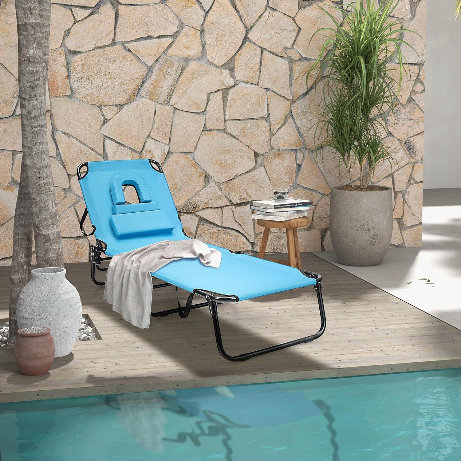 KOMFOTTEU Gartenliege Sonnenliege Strandliege klappbar, mit günstig online kaufen