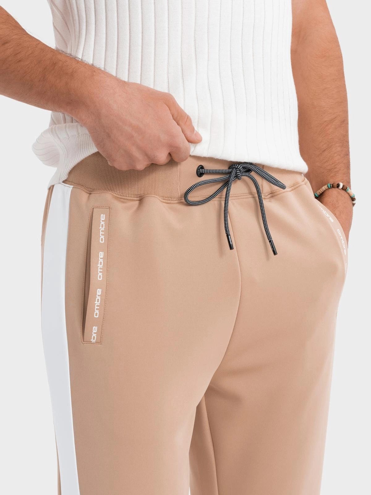 OMBRE Sweatpants Herren Jogginghose mit kontrastfarbenen Streifen