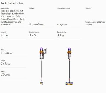 DYSON Akku-Hand-und Stielstaubsauger V12 Detect Slim Absol Staubsauger Kabellos Akkusauger Handstaubsauger, Beutellos, Kabellos, Kabelloser Akkuhandstaubsauger Sauger Autostaubsauger Akkuhandsauger