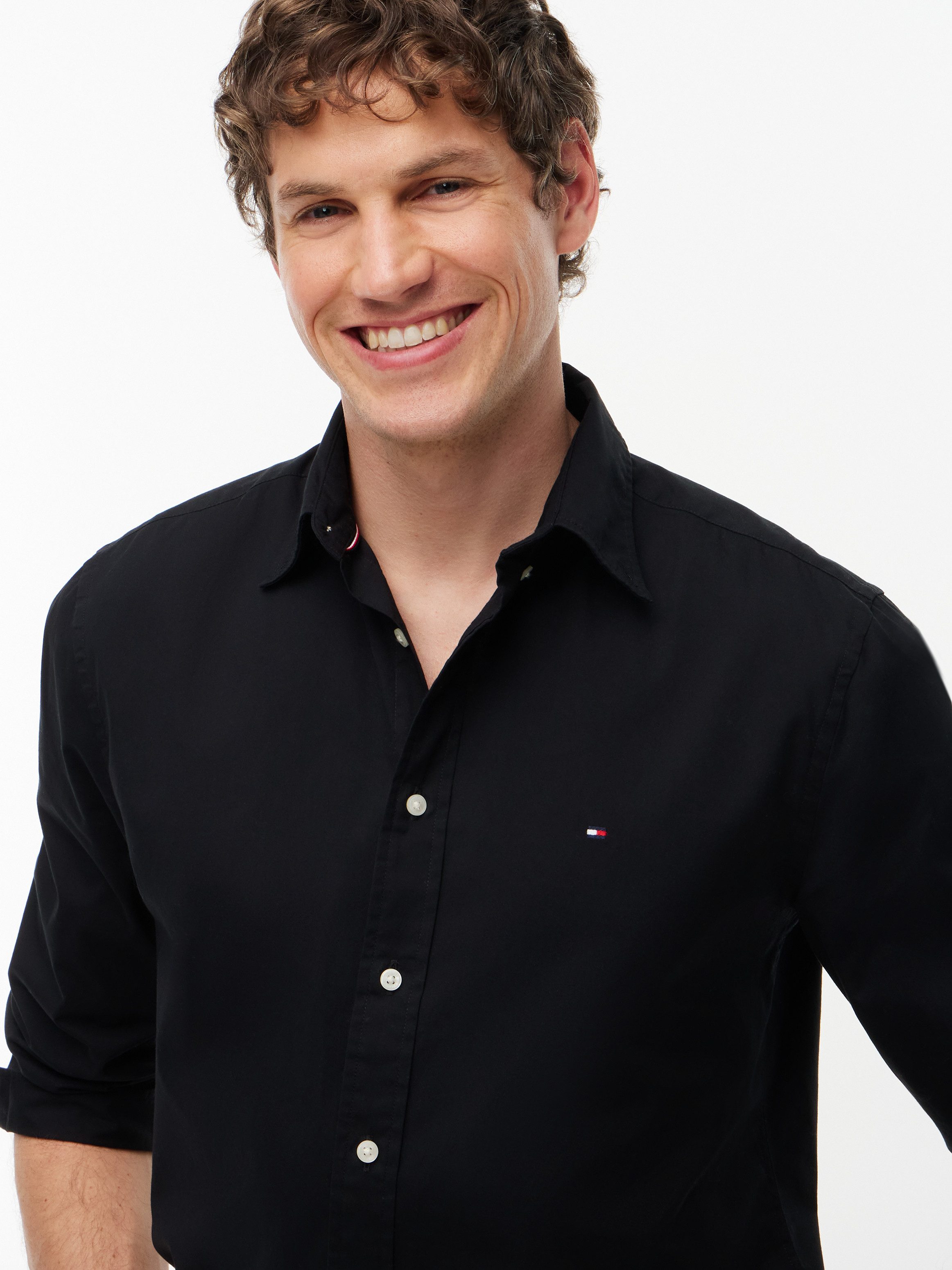 Tommy Hilfiger Langarmhemd CORE FLEX POPLIN SOLID Regular Fit SHIRT Regular Fit Flex Cotton
