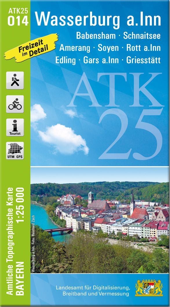 ATK25-O14 Wasserburg a.Inn (Amtliche Topographische Karte 1:25000) / diverse, Babensham, Schnaitsee, Amerang, Soyen, Rott a.Inn, Edling, Gars a.Inn, Griesstätt