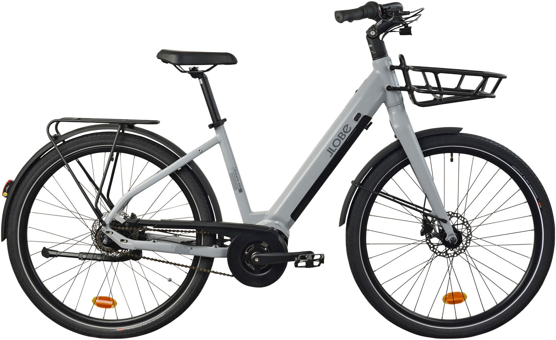 LLobe E-Bike Trekkingrad CityVenture E-Bike 27,5" Ontario MM, grau, 7 Gang, Nabenschaltung, Mittelmotor, 468 Wh