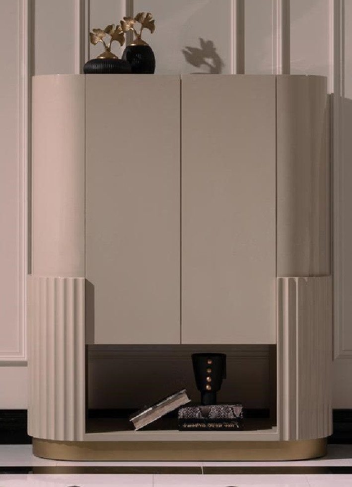 Xlmoebel Barschrank Holz Barschrank in Beige für Getränke im Wohnzimmer (1-St., Barschrank) Hergestellt in Europa
