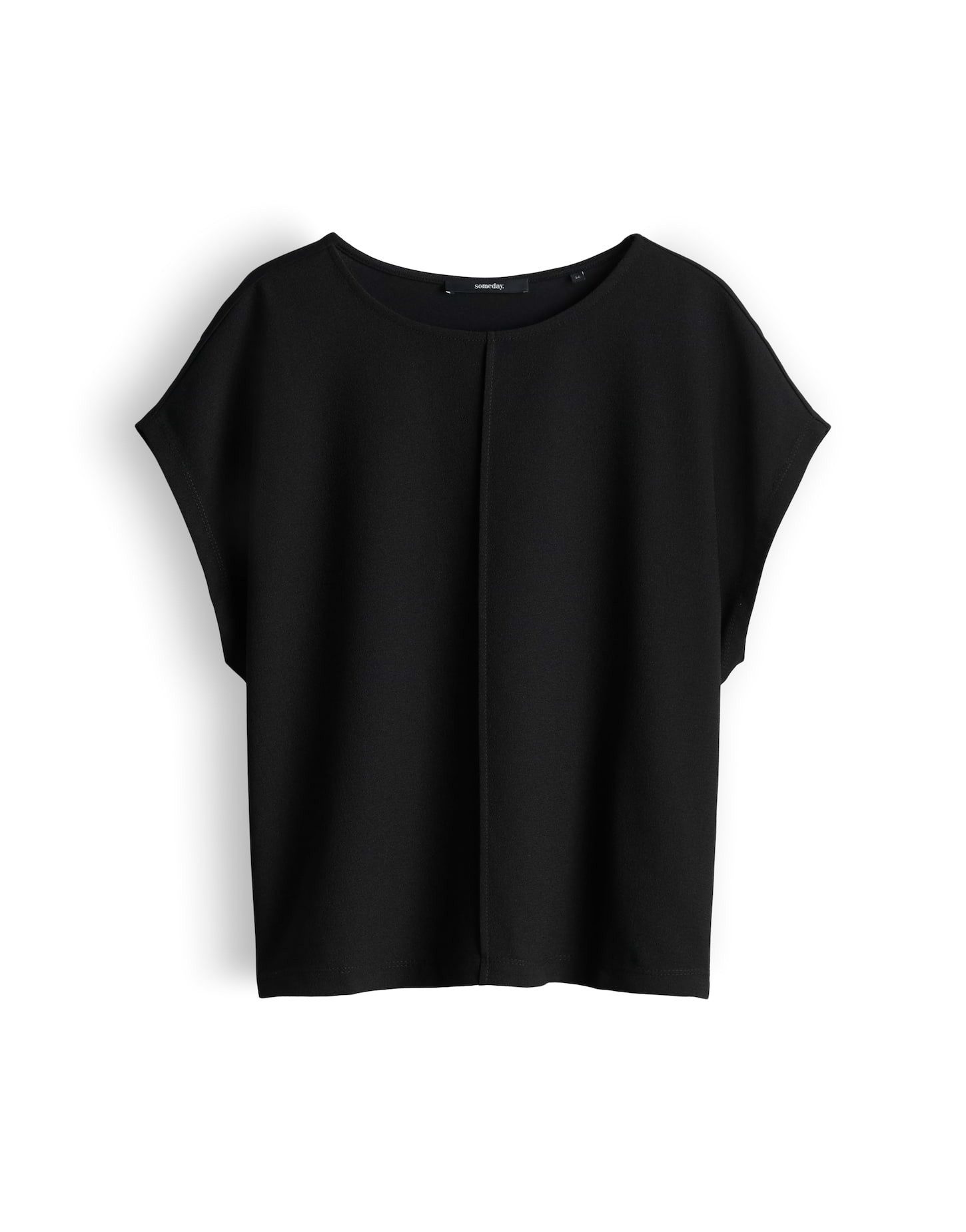 someday Kurzarmshirt Kalotta summer im Materialmix mit weichem Griff Ovale Form mit moderner Biese