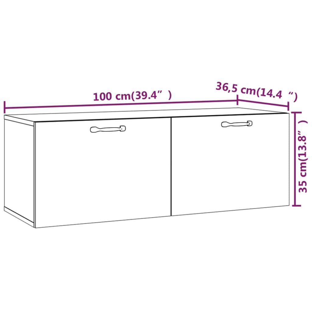 vidaXL Fächerschrank Wandschrank Weiß (1-St) 100x36,5x35 cm Holzwerkstoff