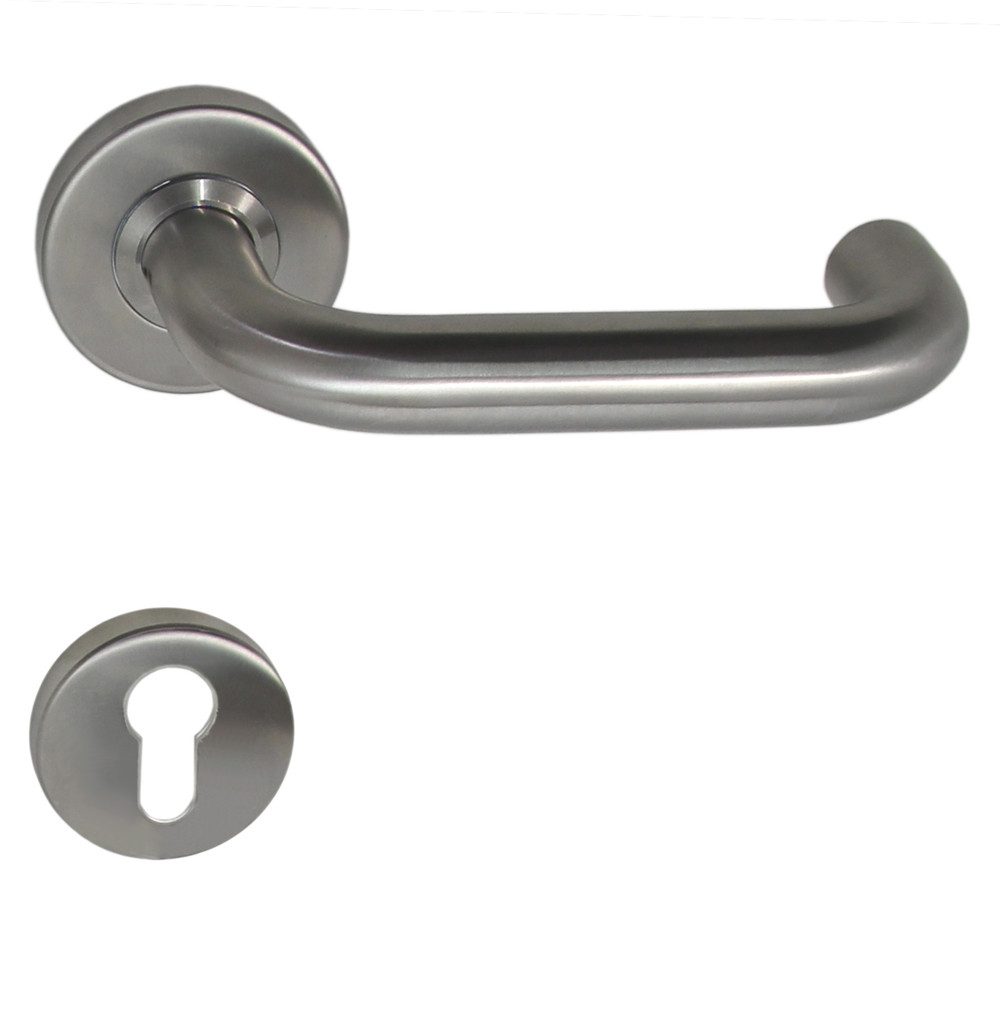 Häusler Onlinehandel GmbH Türbeschlag Edelstahl Feuerschutz Türbeschlag FS-1033 PZ Rosette U - Form Dr - Dr