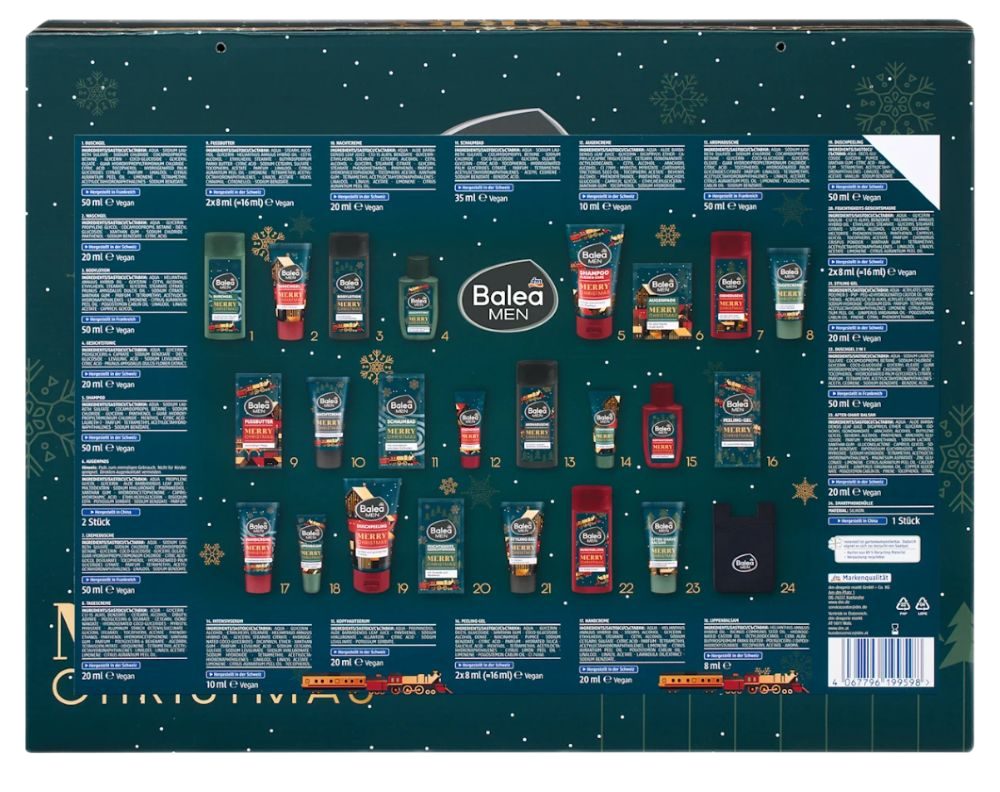 Balea Men Kosmetik-Adventskalender Kosmetik-Adventskalender Men Merry Christmas 2025 (24-tlg)