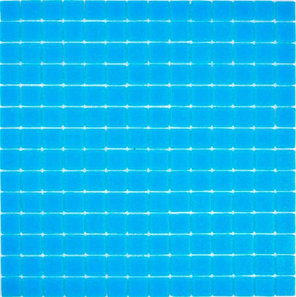 Mosani Bodenfliese Quadratisches Glasmosaik Mosaikfliesen blau glänzend / 10 Matten