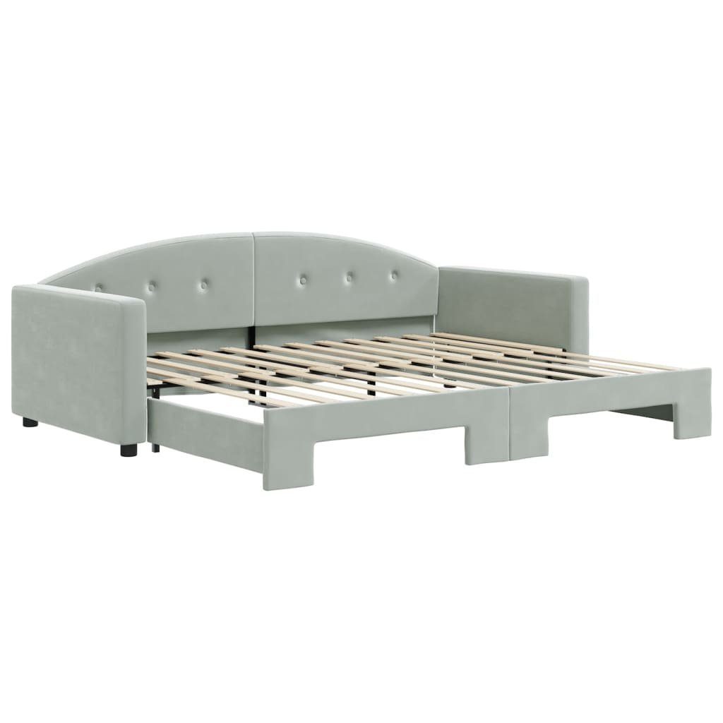 vidaXL Bett Tagesbett Ausziehbar Hellgrau 90x200 günstig online kaufen
