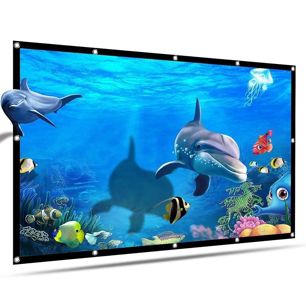 AURIVION 120 Zoll Projektionsleinwand faltbar 16:9 für Outdoor & Heimkino Rolloleinwand (HD Leinwand knitterfrei, tragbar und einfach aufzubauen)