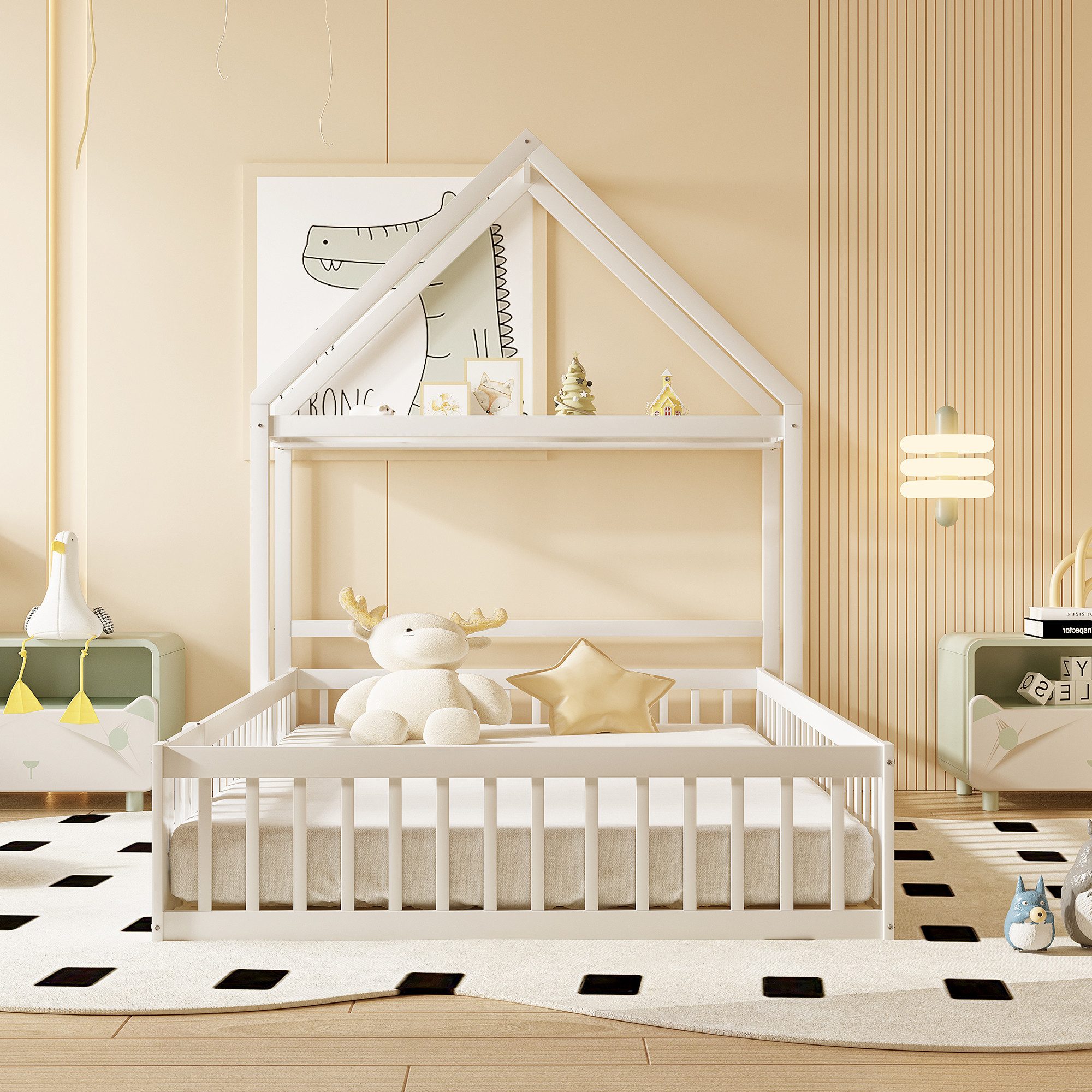 Flieks Massivholzbett, abnehmbares Kinderbett Hausbett mit günstig online kaufen
