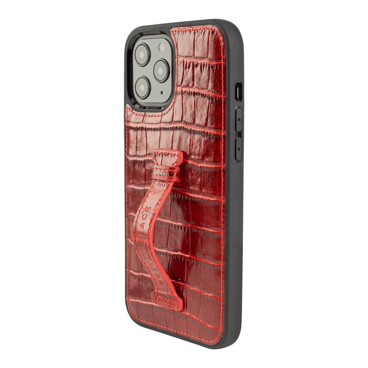 GOLDBLACK Handyhülle GOLDBLACK iPhone 12 Pro Max Lederhülle mit Fingerschlaufe