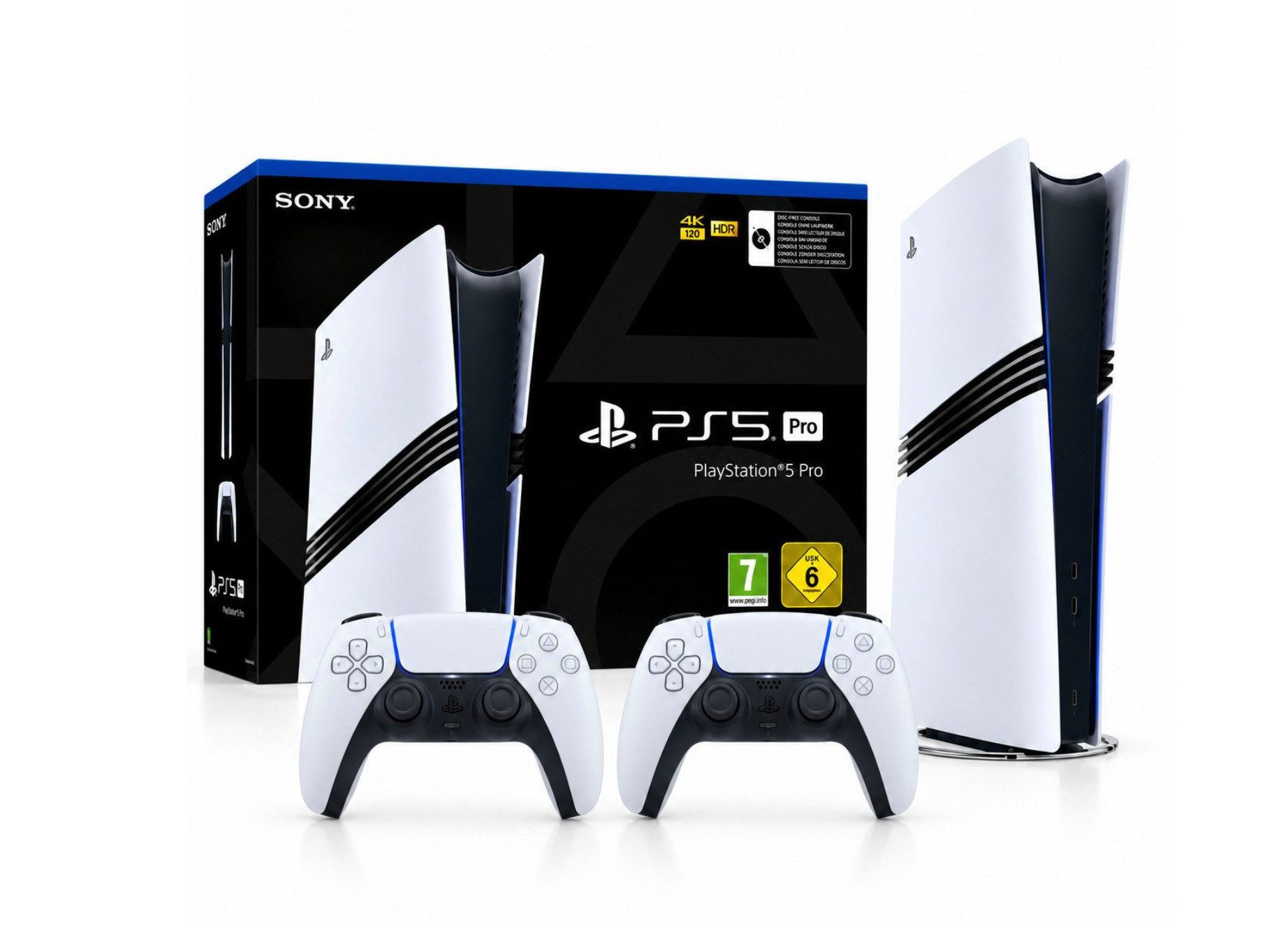 Playstation Sony PlayStation 5 Pro 2 TB SSD mit 2 DualSense Wireless-Controllern