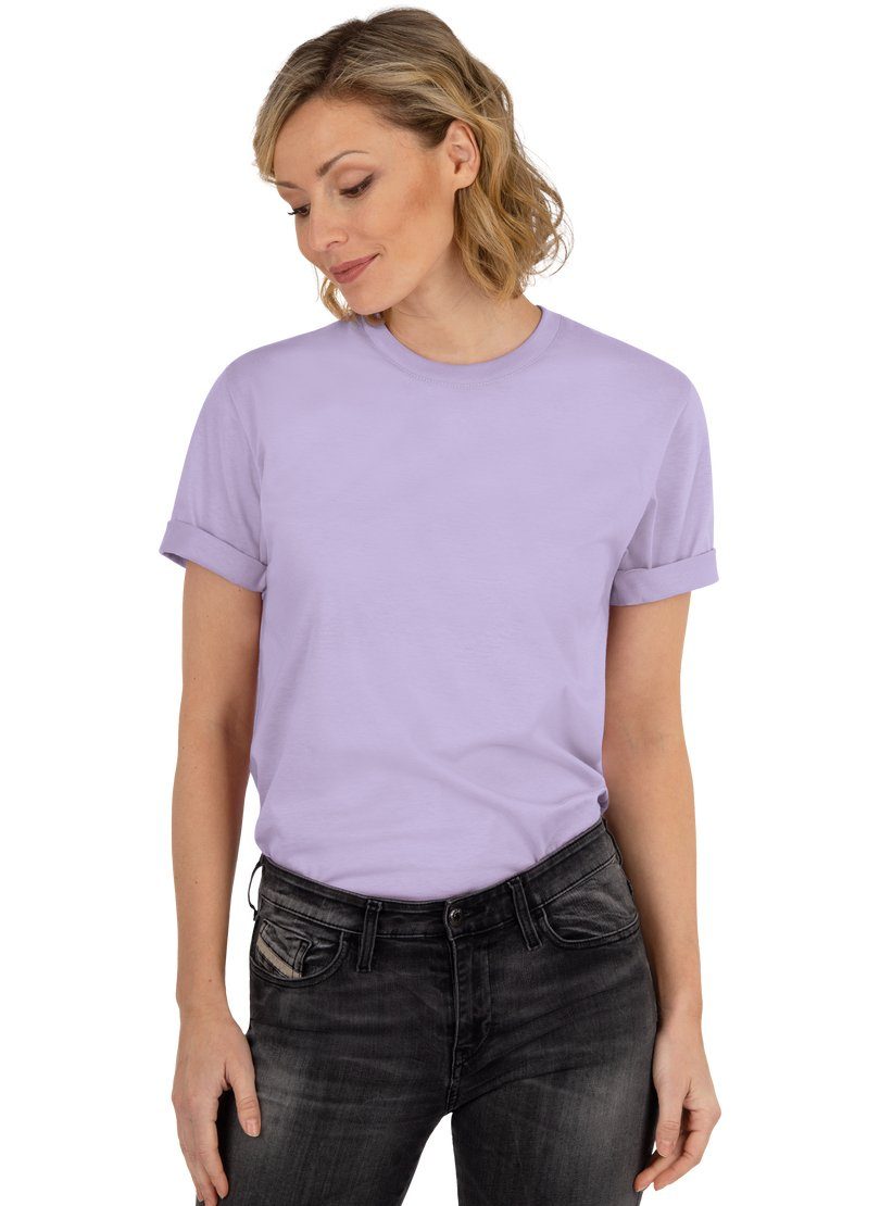 DELUXE Trigema TRIGEMA Baumwolle T-Shirt flieder T-Shirt
