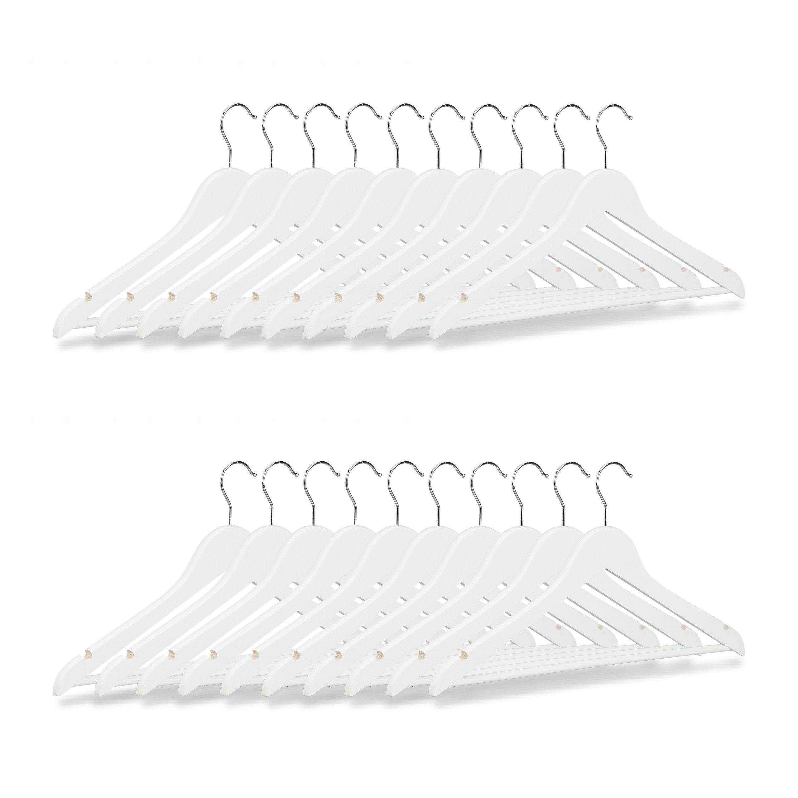 relaxdays Kleiderbügel 20er Set mit Hosenstange, günstig online kaufen