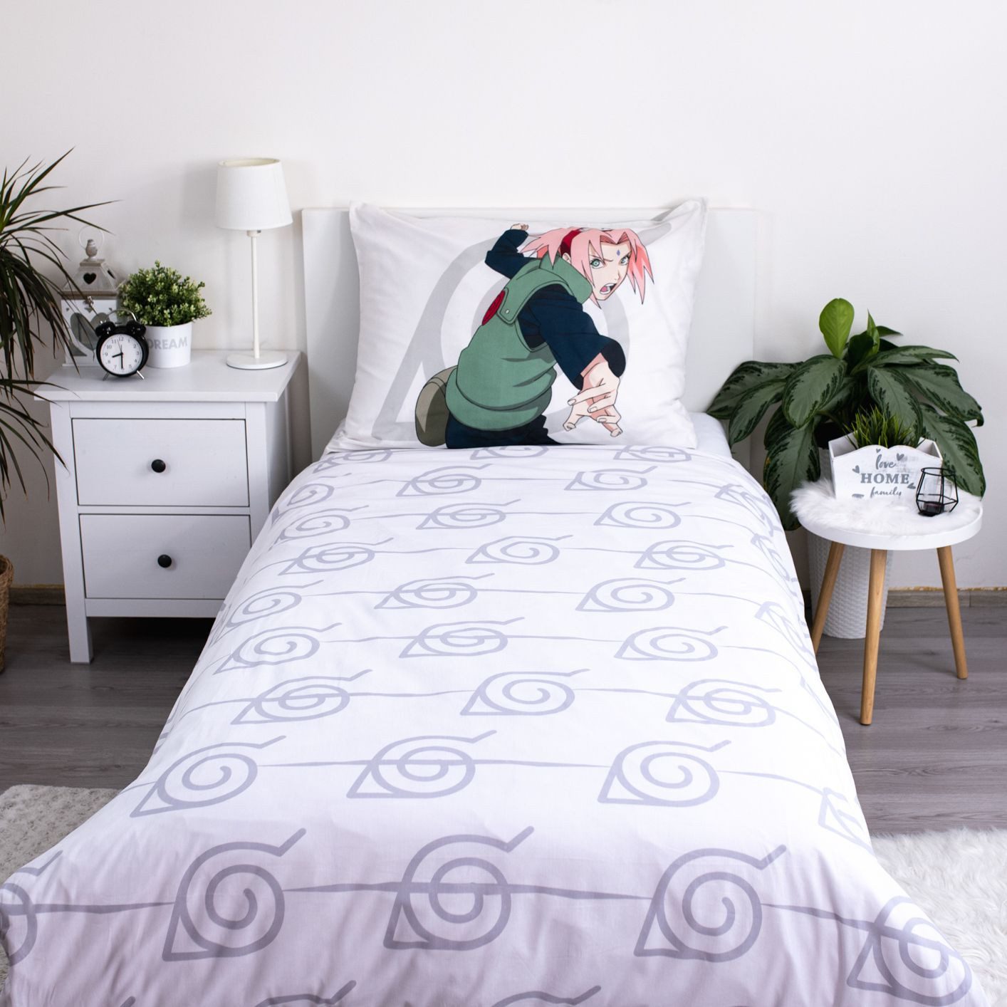 Naruto Bettwäsche Bettwäsche Naruto, Wende-Bettbezug, 2-tlg, Baumwolle 140x200 + 70x90, Baumwolle, 2 teilig, Wendbar mit 2 Motiven, Offiziell lizenziertes Design