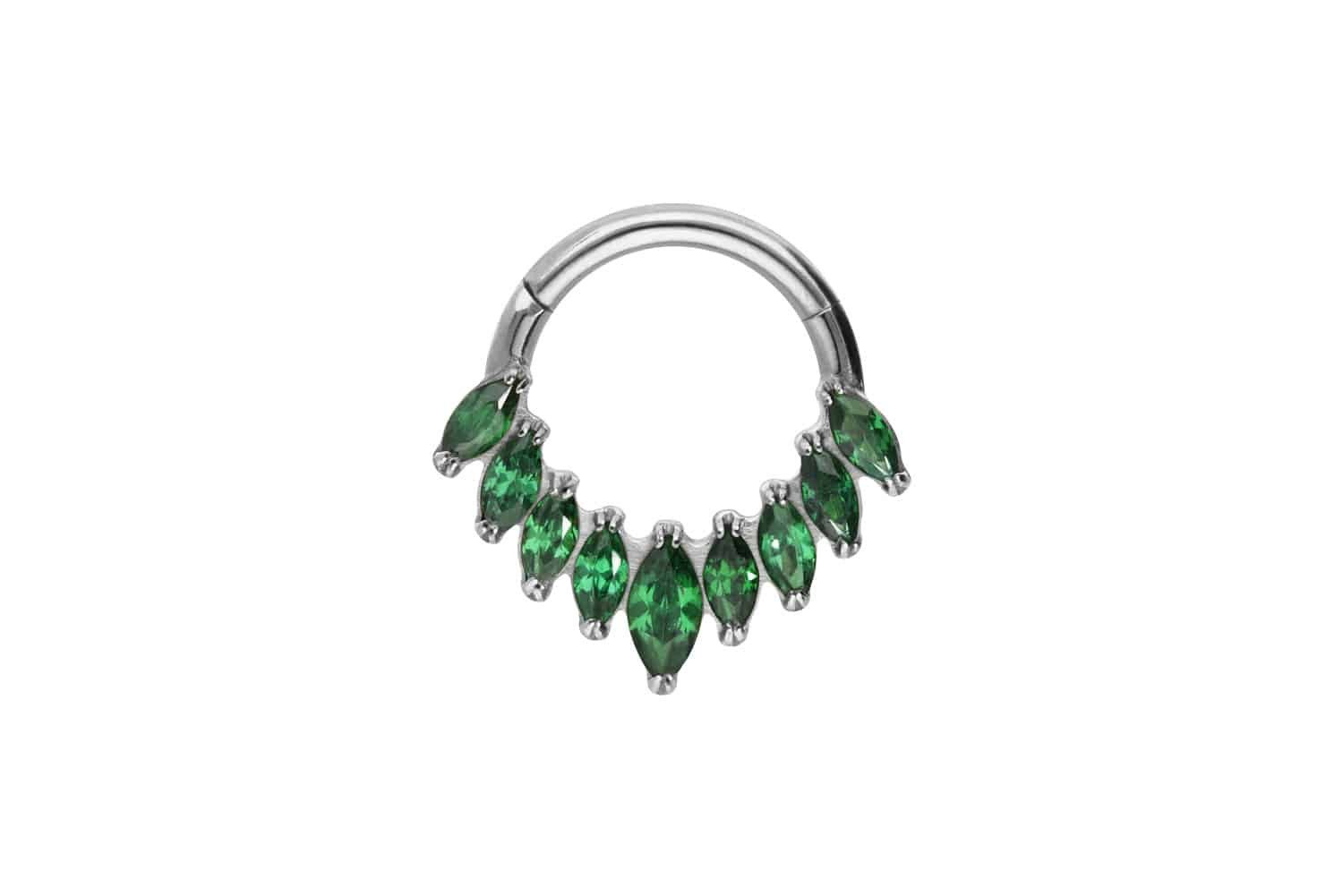 Piercing-Set Titan Segmentring Clicker 9 EINGEFASSTE KRISTALLE