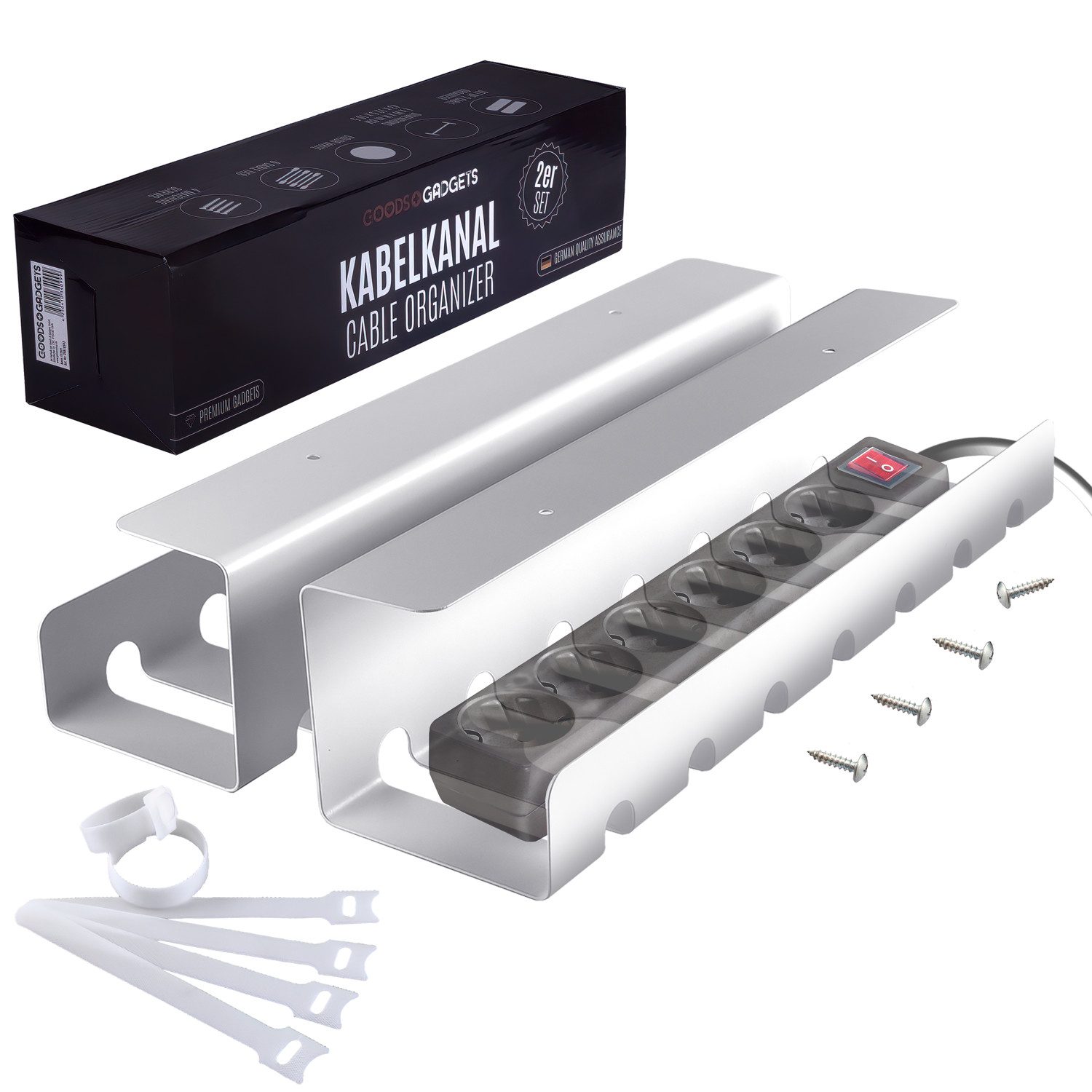 Goods+Gadgets Kabelkanal Goods+Gadgets Kabelkanal – Kabelmanagement Schreibtisch & Kabelhalter (Kabelhalter, Kabelwanne, Kabelkorb, 1-St)