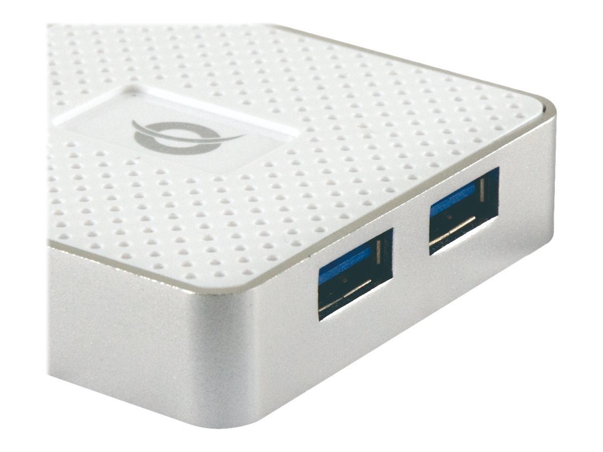 CONCEPTRONIC Power Netzwerk-Switch USB3.0 mit Conceptronic 4Port Adapter USB-Hub